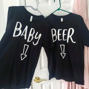 Pregnancy announcement shirts.